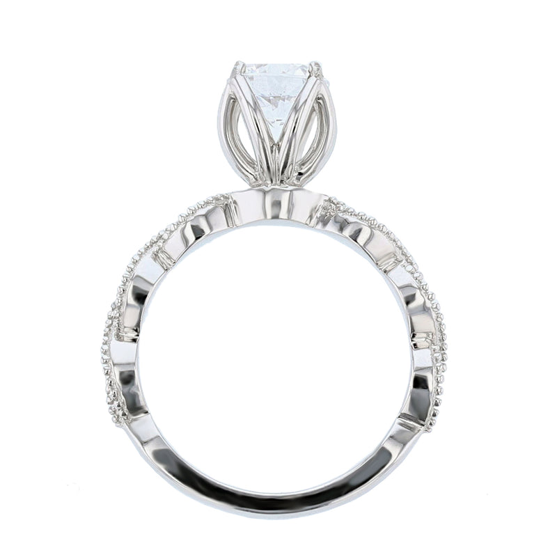 18K White Gold Round Diamond Engagement Ring - Nazarelle