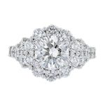 18K White Gold Round Halo Diamond Engagement Ring - Nazarelle