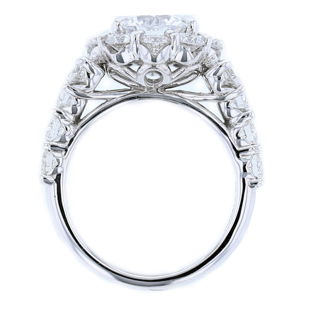 18K White Gold Round Diamond Engagement Ring - Nazarelle