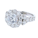 18K White Gold Round Diamond Engagement Ring - Nazarelle