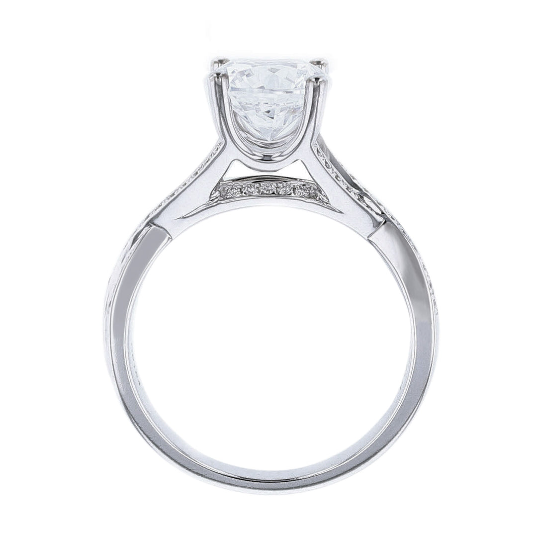 Single Twist Shank Solitaire Diamond Engagement Ring, 0.16ct. - Nazarelle