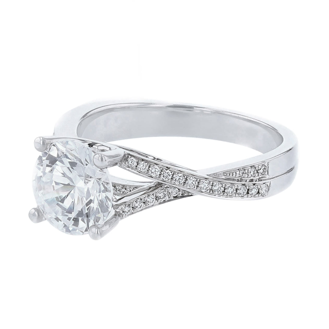 Single Twist Shank Solitaire Diamond Engagement Ring, 0.16ct. - Nazarelle
