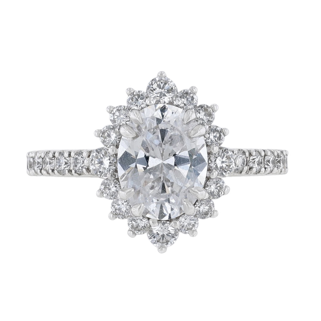 Vintage Style Diamond Halo Engagement Ring - Nazarelle