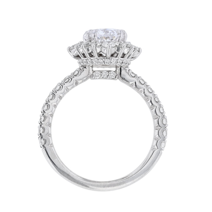 Vintage Style Diamond Halo Engagement Ring - Nazarelle