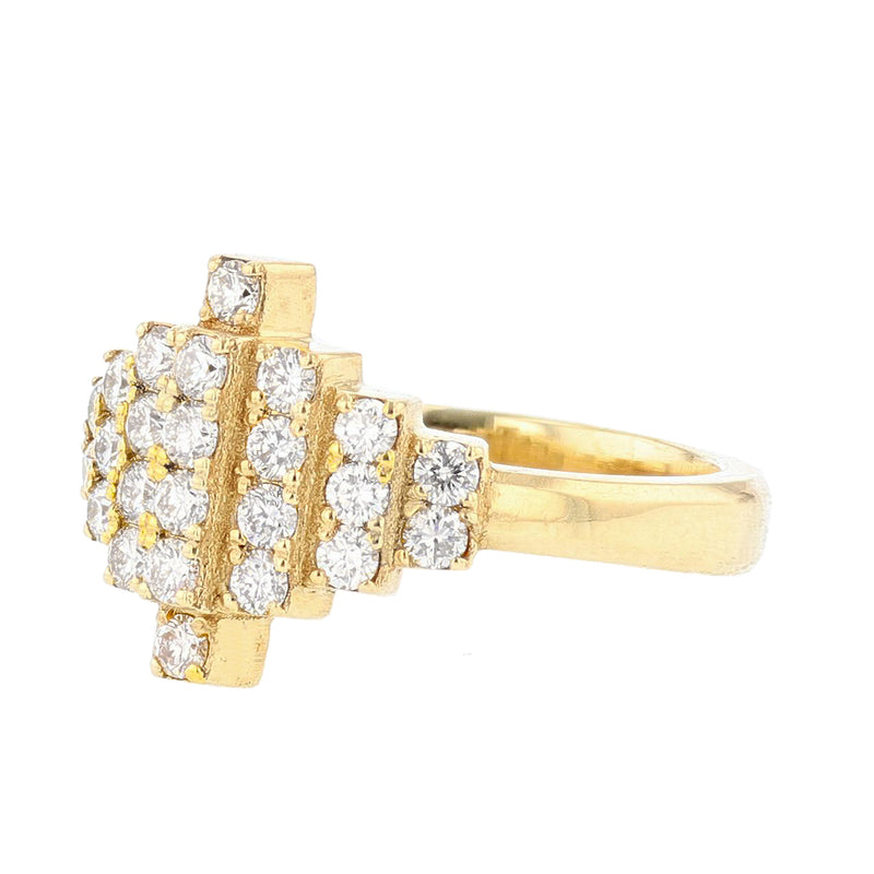 18K Yellow Gold Diamond Ring - Nazarelle