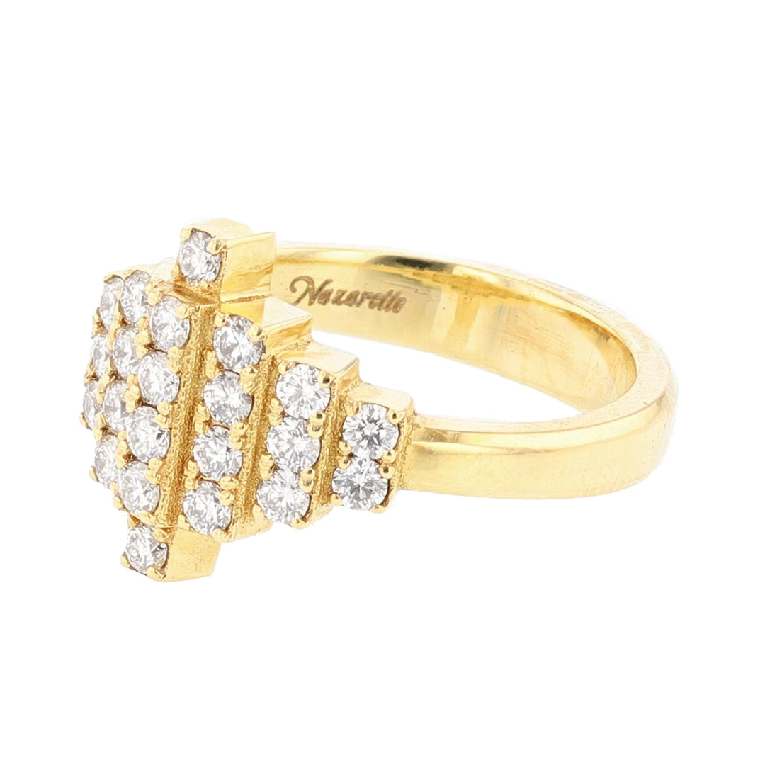 18K Yellow Gold Diamond Ring - Nazarelle