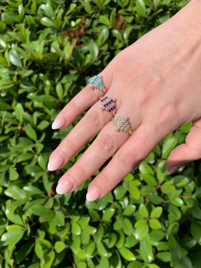 18K White Gold Paraiba Tourmaline and Diamond Ring - Nazarelle