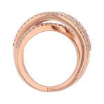 14K Rose Gold Diamond Criss Cross Ring - Nazarelle