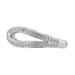 18K White Gold Diamond Criss Cross Ring - Nazarelle