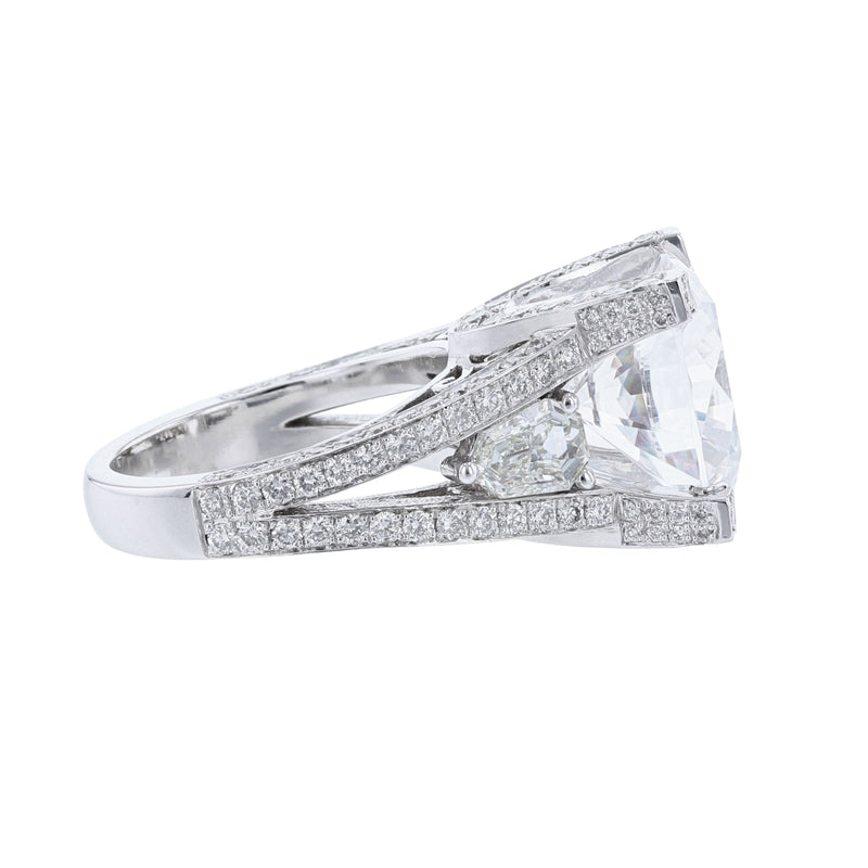 14K White Gold Round Kite Diamond Ring, 2.51ct. - Nazarelle